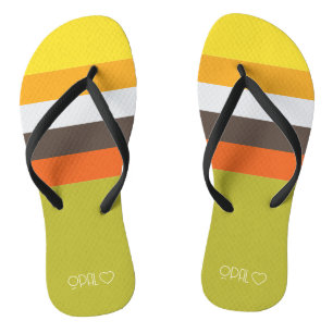 Personalisierte Mit Monogramm Farbstreifen Flip Flops