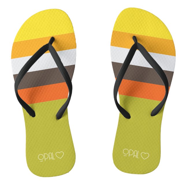 Personalisierte Mit Monogramm Farbstreifen Flip Flops (Fußbett)