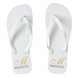 Personalisierte Mit Monogramm Goldene Flip Flops