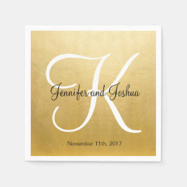 Personalisierte Mit Monogramm Goldfoileissehen Serviette