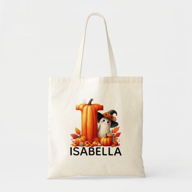 Personalisierte Mit Monogramm Halloween-Tasche Tragetasche (Vorne)