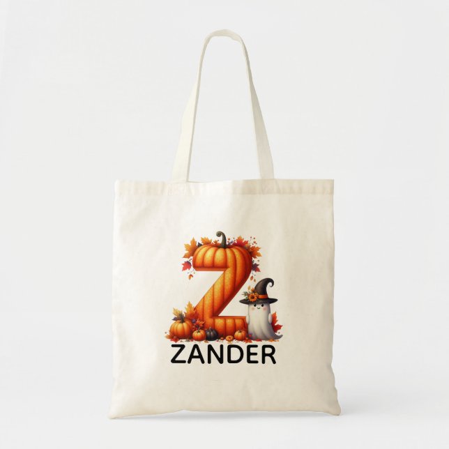 Personalisierte Mit Monogramm Halloween-Tasche Tragetasche (Vorne)