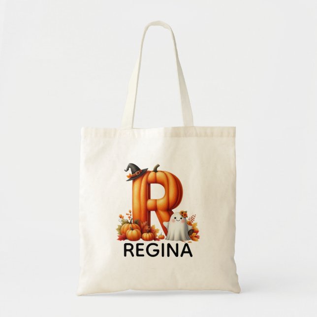 Personalisierte Mit Monogramm Halloween-Tasche Tragetasche (Vorne)