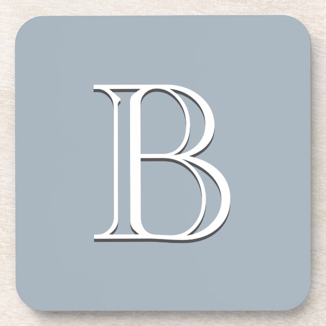 Personalisierte Mit Monogramm Initial Soft Blue &  Getränkeuntersetzer (Vorderseite)