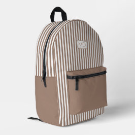 Personalisierte Mit Monogramm Latte Shade Streifen Bedruckter Rucksack