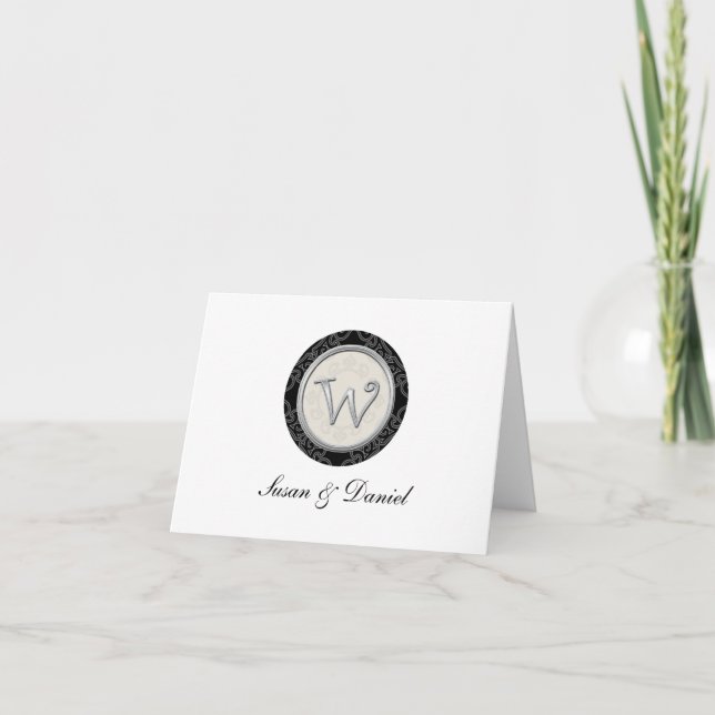 Personalisierte mit Monogramm Mitteilungskarten: (Vorderseite)