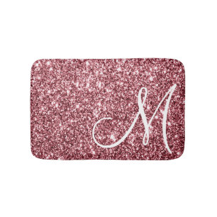 Personalisierte Mit Monogramm Rose Gold Glitzer Lu Badematte