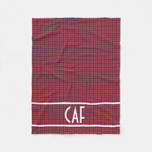 Personalisierte Mit Monogramm Rot- und Blauer-Kari Fleecedecke