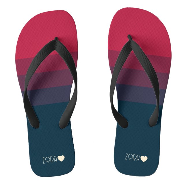 Personalisierte Mit Monogramm Rot- und Schwarz-Gra Flip Flops (Fußbett)