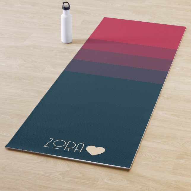 Personalisierte Mit Monogramm Rot- und Schwarz-Gra Yogamatte (Beispiel)