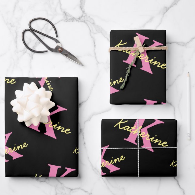 Personalisierte Mit Monogramm Schwarzwald Geschenkpapier Set (Vorderseite)
