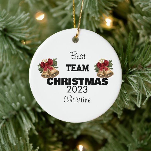 personalisierte Mitarbeiter Weihnachtsgeschenk Keramik Ornament (Baum)