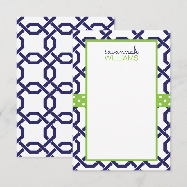 Personalisierte Mitteilungskarten aus Gitter und G (Vorne/Hinten)