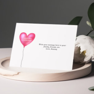 Personalisierte Mitteilungskarten des rosa Herzens