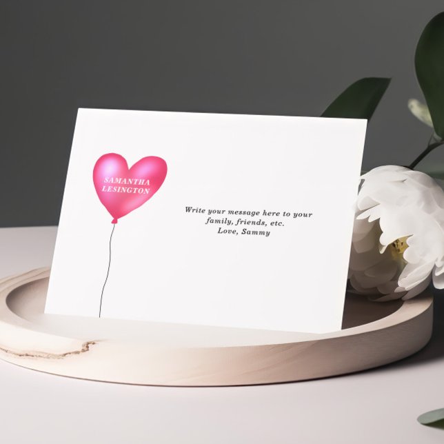 Personalisierte Mitteilungskarten des rosa Herzens (Von Creator hochgeladen)