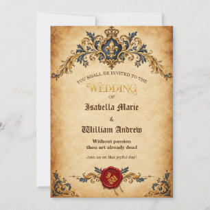 Personalisierte mittelalterliche Fantasy-Hochzeits Einladung