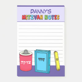 Personalisierte Mitzvah-Gegenstände - Lila Post-it Klebezettel