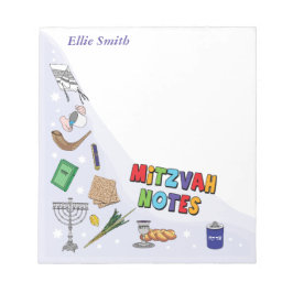 Personalisierte Mitzvah-Notepads - Stil 4 Notizblock