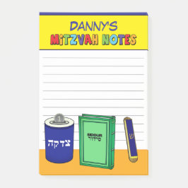 Personalisierte Mitzwa-Artikel - Bunt Post-it Klebezettel