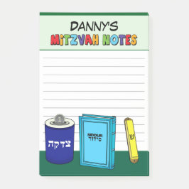 Personalisierte Mitzwa-Artikel - Grün Post-it Klebezettel