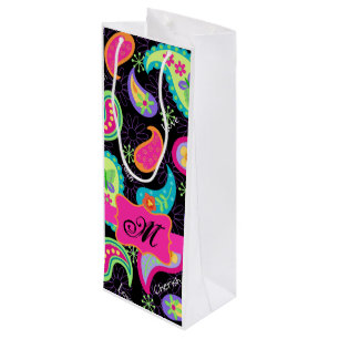 Personalisierte Mod Paisley Geschenktüte Für Weinflaschen