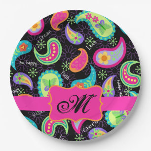 Personalisierte Mod Paisley Pappteller