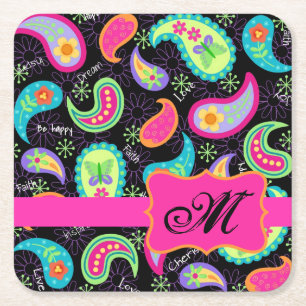 Personalisierte Mod Paisley Rechteckiger Pappuntersetzer