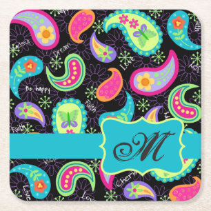 Personalisierte Mod Paisley Rechteckiger Pappuntersetzer