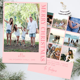 Personalisierte moderne 10-Familien-Fotos Minimali Feiertagskarte