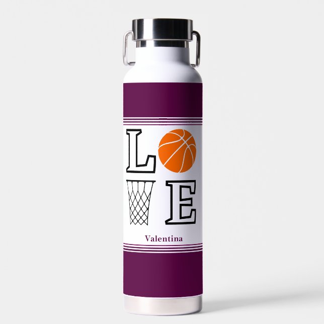 Personalisierte, moderne Basketballspieler Trinkflasche (Vorne)
