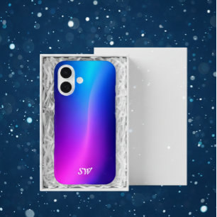 Personalisierte moderne blaue iPhone-Hülle iPhone 16 Hülle