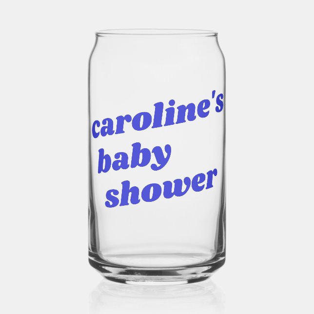 Personalisierte moderne blaue Retro-Geschenke Baby Dosenglas (Vorderseite)
