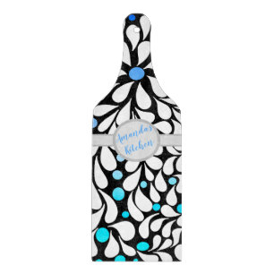 Personalisierte moderne Blume Blau aquamarin ombre Schneidebrett