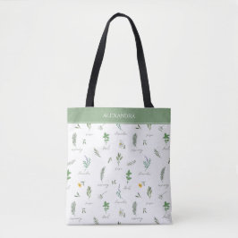 Personalisierte moderne botanische Tragetasche