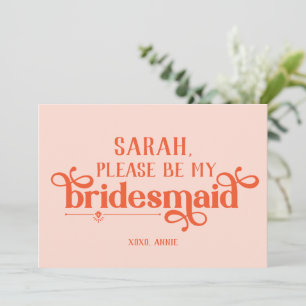 Personalisierte moderne Bridesmaid-Vorschlagskarte