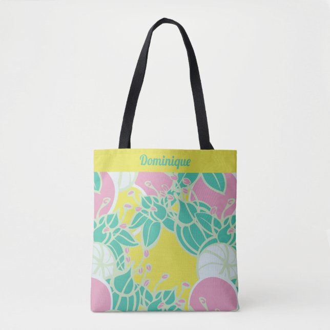 Personalisierte moderne Bud & Blume Muster Tote Ta (Vorderseite)