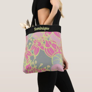 Personalisierte moderne Bud & Blume Pattern Tote B