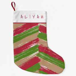 Personalisierte moderne Bürsten-Anschläge Kleiner Weihnachtsstrumpf