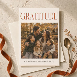 Personalisierte moderne Dankbarkeits-Erntedank Fam Feiertagskarte
