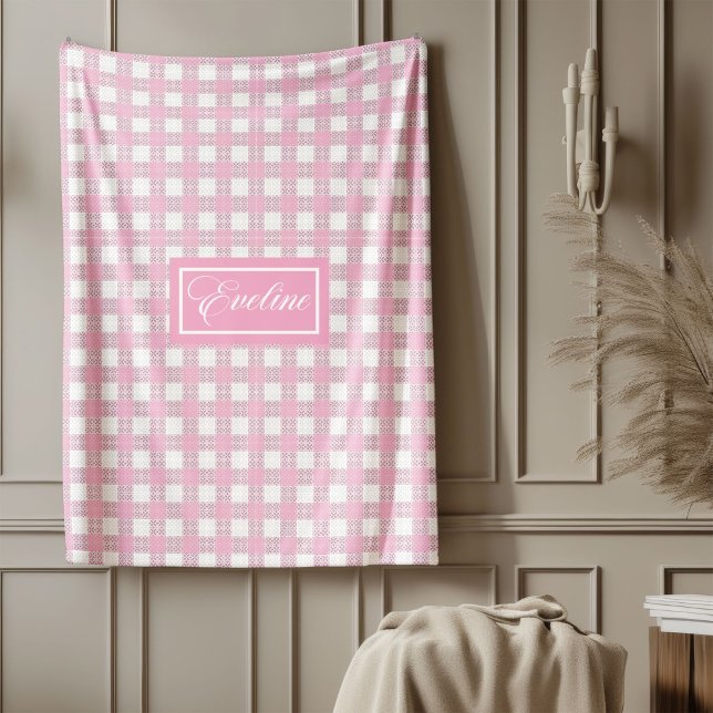Personalisierte moderne Decke Soft Pink Kariert To (Personalized Modern Blanket Soft Pink Plaid Touch)