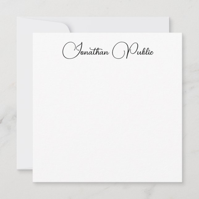 Personalisierte moderne Elegant-Template-Typografi Mitteilungskarte (Vorderseite)