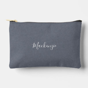 Personalisierte moderne elegante blaue graue Leine Zubehörtasche