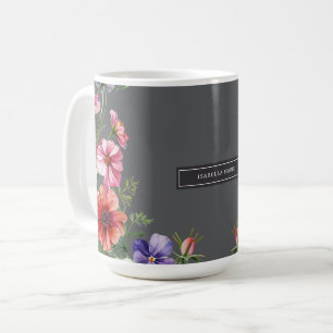 Personalisierte moderne elegante Blumen Kaffeetasse