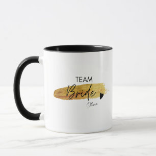 Personalisierte moderne elegante Braut-Team Gold & Tasse