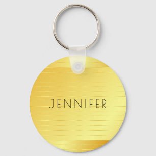Personalisierte, moderne, elegante Gold Look Vorla Schlüsselanhänger
