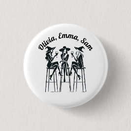 Personalisierte, moderne, elegante Hexen Weinbar Button