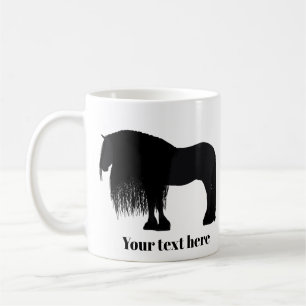 Personalisierte moderne Friesian Horse Illustratio Kaffeetasse