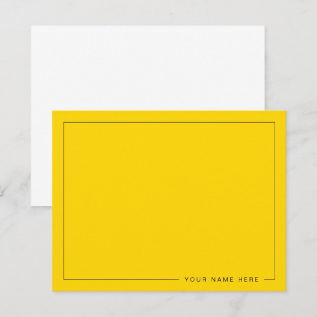 Personalisierte moderne Gold-Flachbildschirm Mitteilungskarte (Vorne/Hinten)