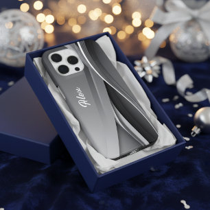 Personalisierte moderne graue Handyhülle für ihn Case-Mate iPhone Hülle