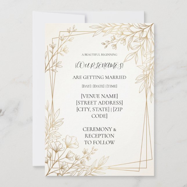 Personalisierte moderne Hochzeit Einladung (Vorderseite)